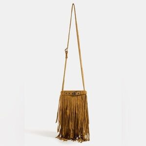 Fame Long Fringe Bucket Shoulder Bag